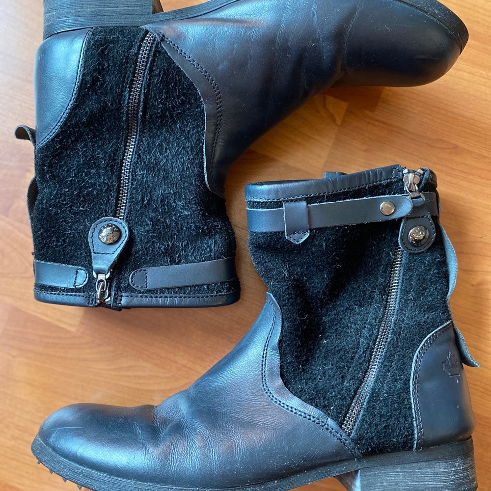 Pajar Canada Black Leather Boots 42 9 9.5